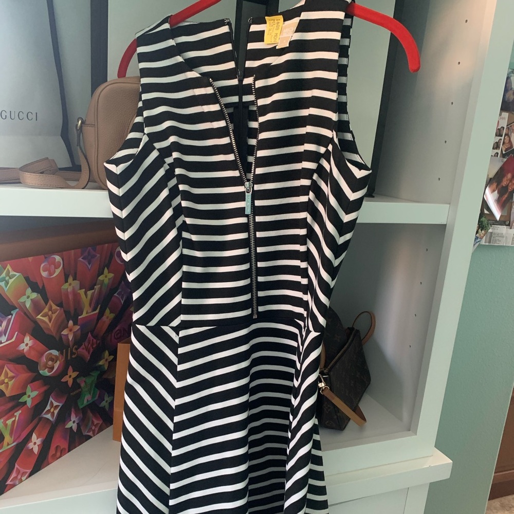 Black and White striped dress